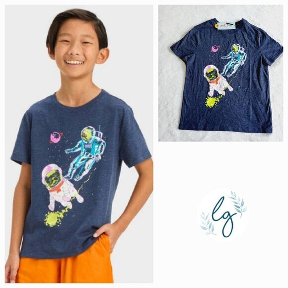 Cat & Jack Other - Cat & Jack Boys' Short Sleeve Astronaut Puppy Graphic T-Shirt (medium) 4KIDN-AK